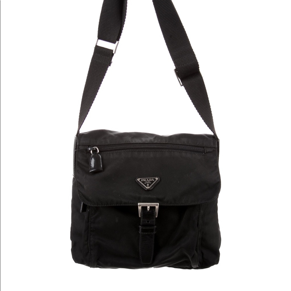 Black Tessuto Prada messenger bag
